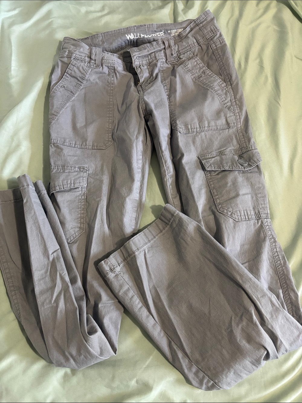 Wallflower Light Gray Utility Cargo Pants